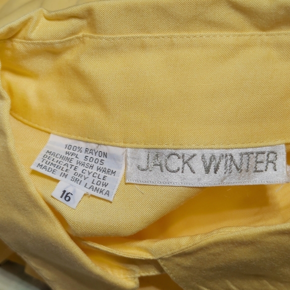 1970s Vintage Jack Winter Sz 16 Double Button Yellow Blouse - Picture 4 of 5